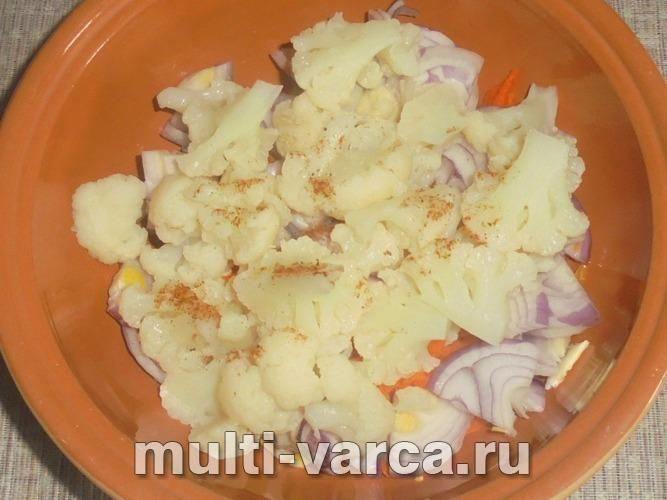 Короп тушкований із цвітною капустою