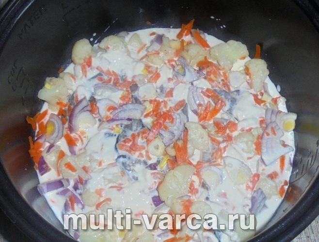Короп тушкований із цвітною капустою