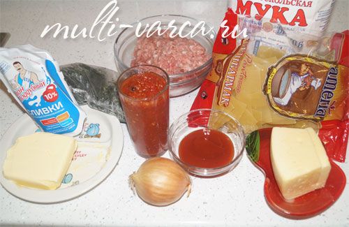 Лінива лазанья в мультиварці з макаронів Бешбармак із фаршем