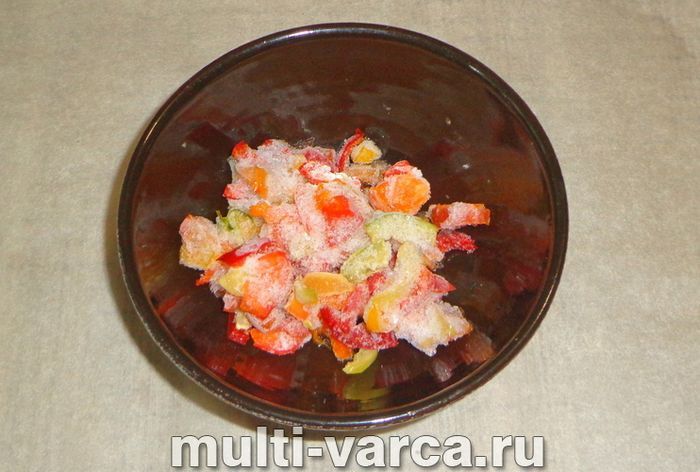 Булгур із замороженими овочами в мультиварці