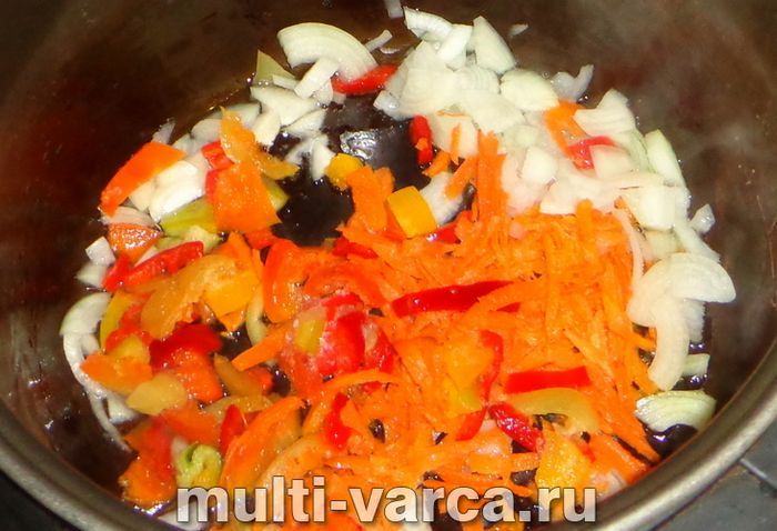 Булгур із замороженими овочами в мультиварці