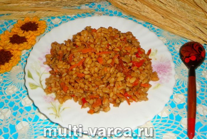 Булгур із замороженими овочами в мультиварці