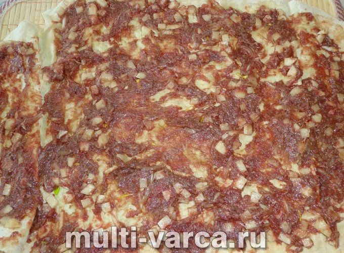 Ханум із лаваша з фаршем у мультиварці