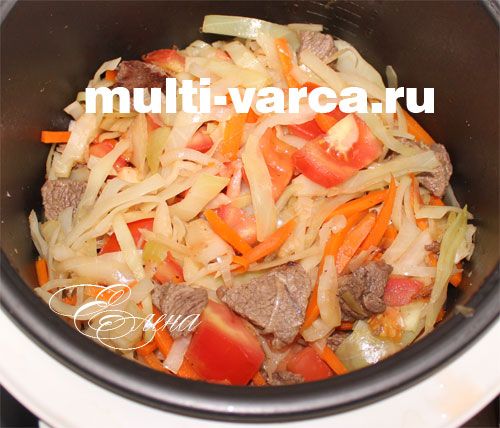 Яловичина з капустою в мультиварці
