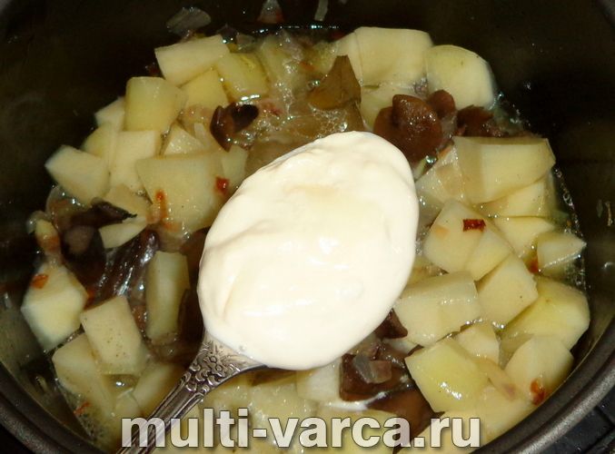 Картопля з грибами в сметані в мультиварці