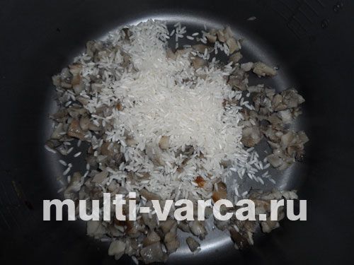 Каша з рису, пшеничної та гречаної крупи з грибами
