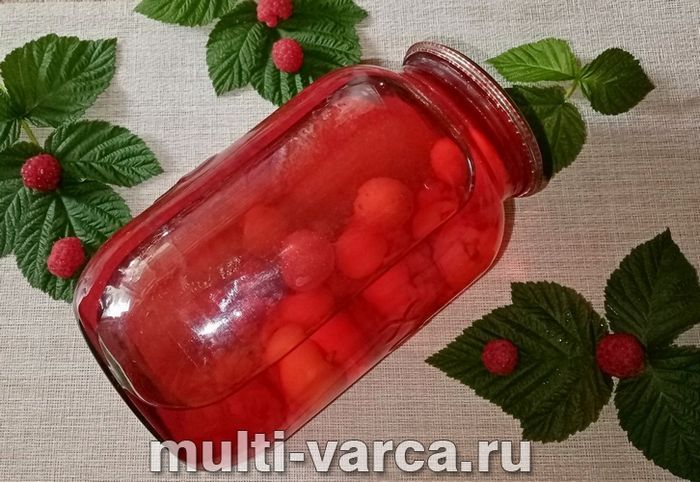 Компот із черешні та малини на зиму