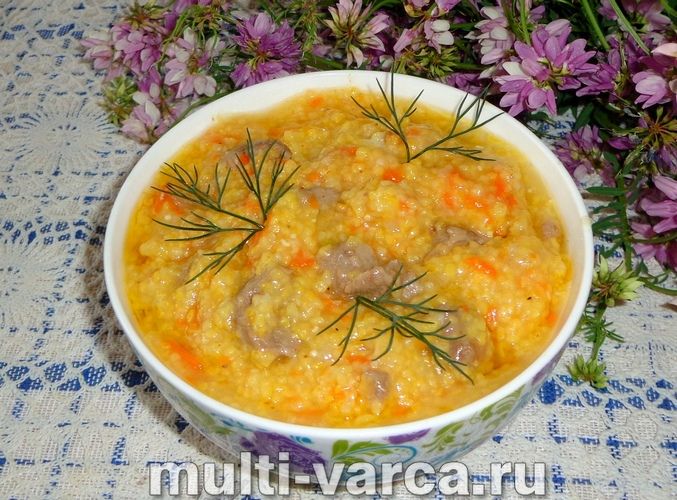 Кукурудзяна каша з м'ясом у мультиварці