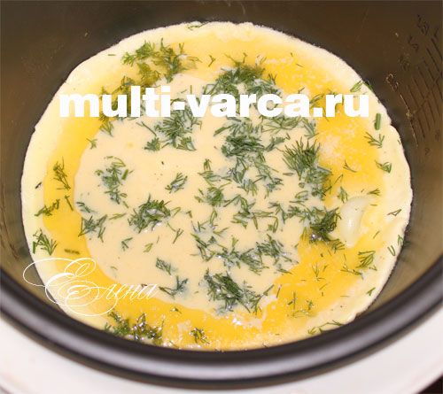 Омлет у мультиварці із зеленню