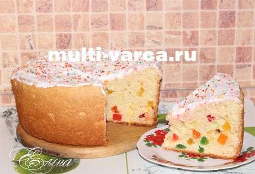 Паска з сиром і цукатами в мультиварці