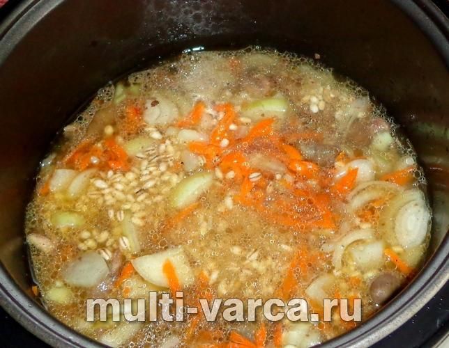 Перловка з сердечками в мультиварці