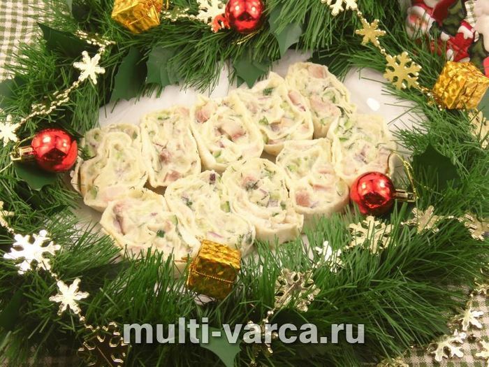 Рулети з лаваша з картопляним пюре і оселедцем
