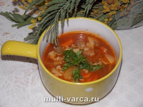 Гречаний суп із грибами
