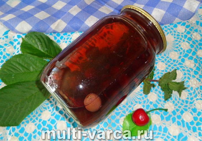 Компот із черешні з м'ятою на зиму