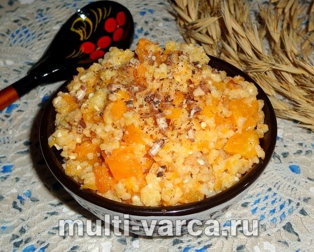Кукурудзяна каша з гарбузом у мультиварці