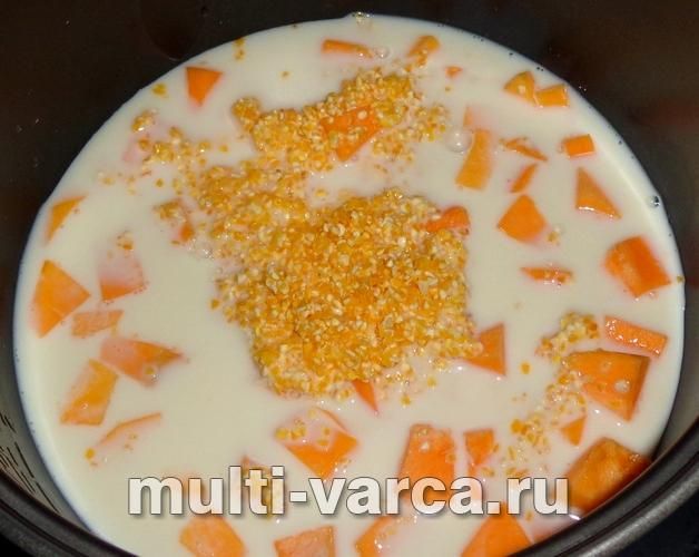 Кукурудзяна каша з гарбузом у мультиварці
