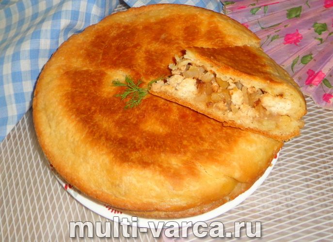 Пиріг із фаршем і картоплею в мультиварці