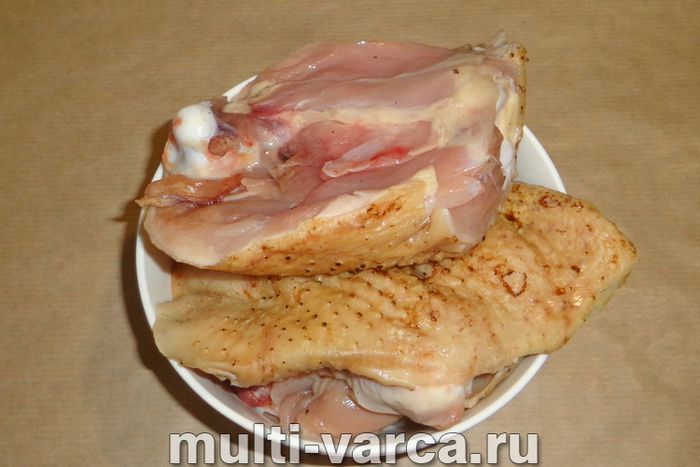 Холодець із курки та індички в мультиварці