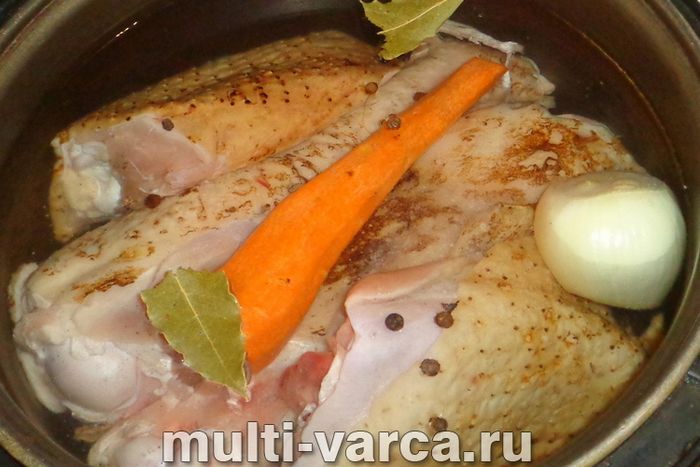 Холодець із курки та індички в мультиварці
