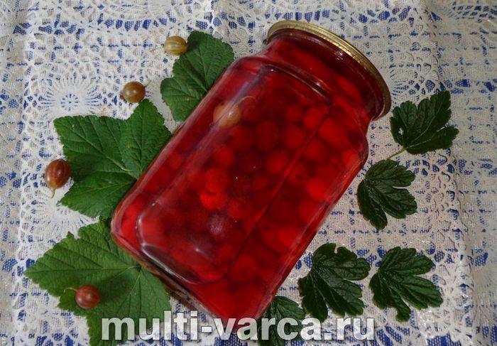 Компот із аґрусу та малини на зиму