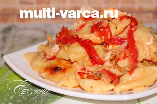 Макарони з куркою в мультиварці