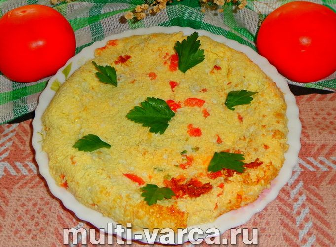 Омлет із помідорами в мультиварці