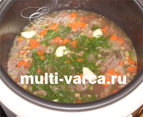 Плов із зеленої сочевиці в мультиварці