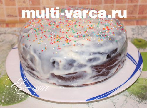 Шоколадний пиріг із сирними кульками