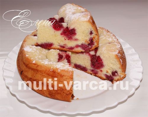 Смачна, пишна малинова шарлотка з малиновою начинкою