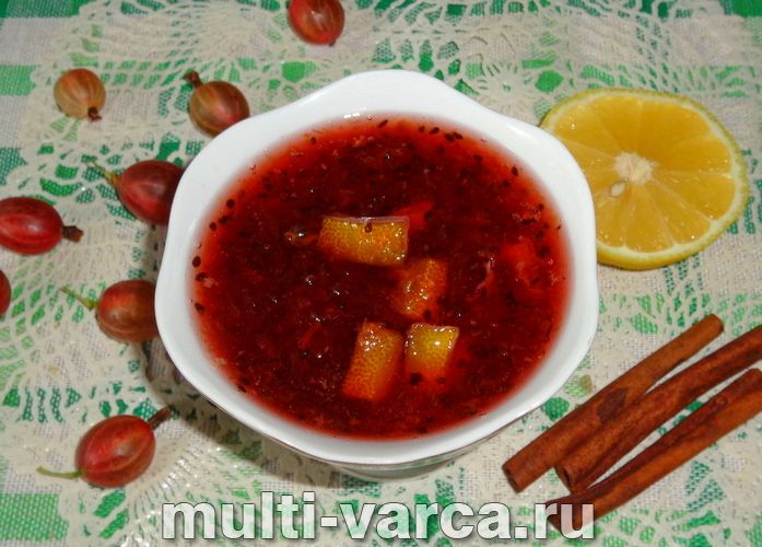 Джем із аґрусу з лимоном і корицею на зиму