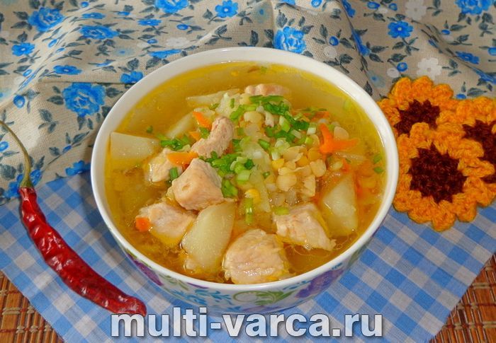 Гороховий суп з індичкою в мультиварці