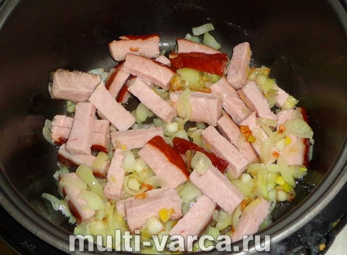 Гречка з копченостями в мультиварці