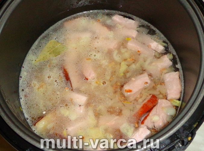 Гречка з копченостями в мультиварці