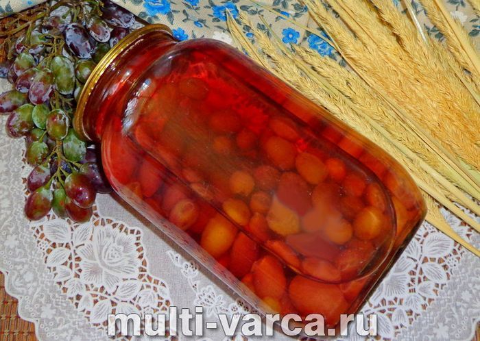 Компот зі слив і винограду на зиму