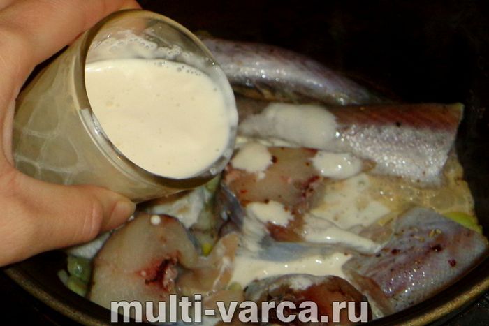 Минтай у вершках у мультиварці