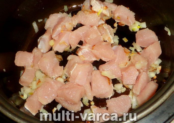 Полба з м'ясом у мультиварці