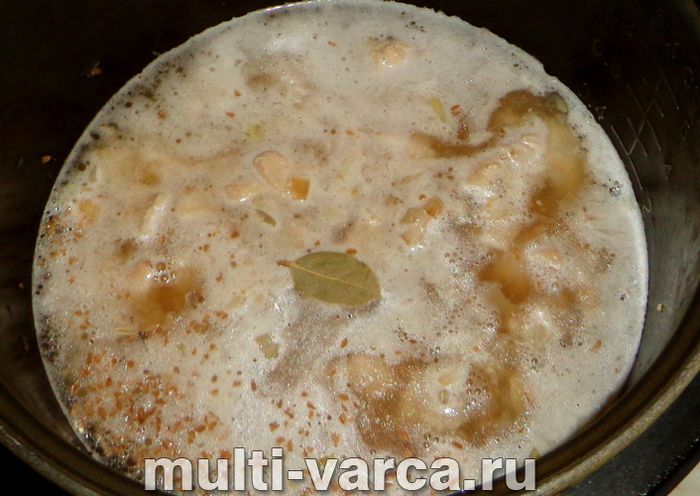 Полба з м'ясом у мультиварці