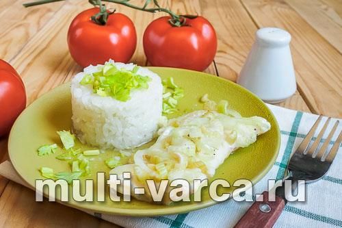Рис і тріска у фользі на пару (страва-дует)