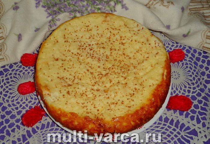Сирна запіканка з персиками в мультиварці