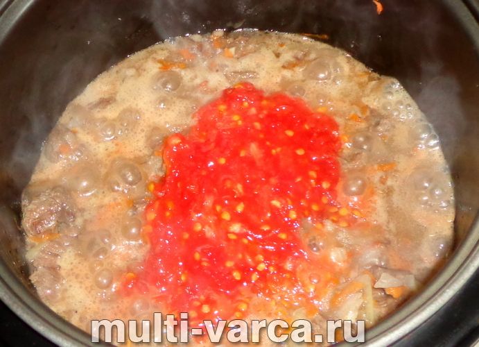 Гуляш із телятини в мультиварці з соусом