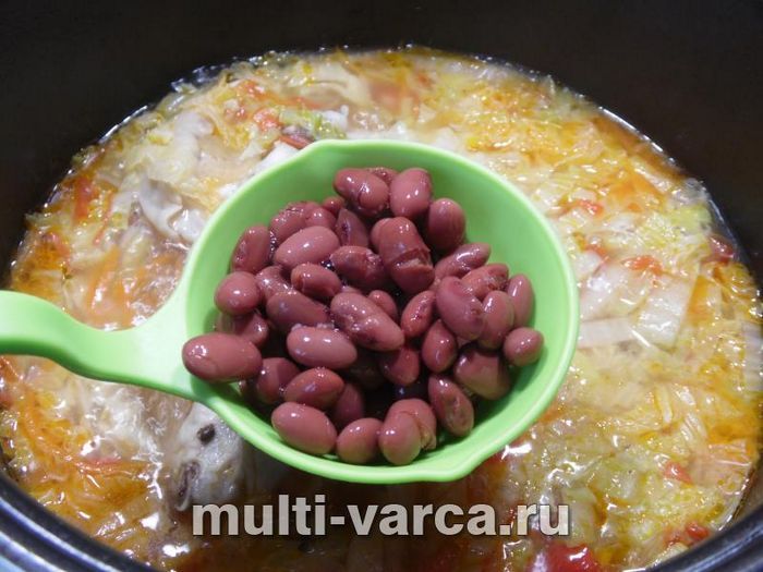 Курячий суп з овочами та квасолею