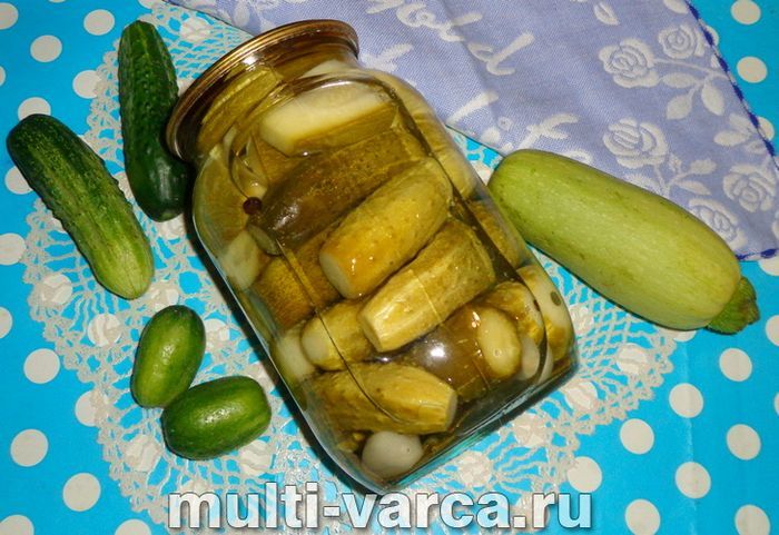 Огірки з кабачками на зиму