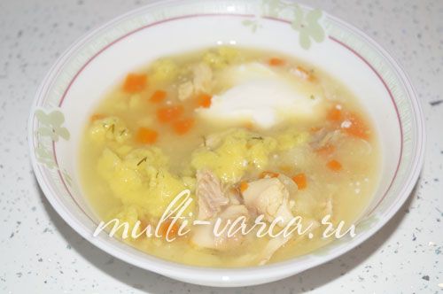 Смачна юшка з манними галушками в мультиварці