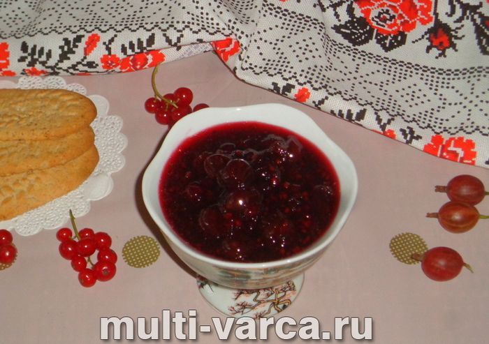 Варення з аґрусу та червоної смородини