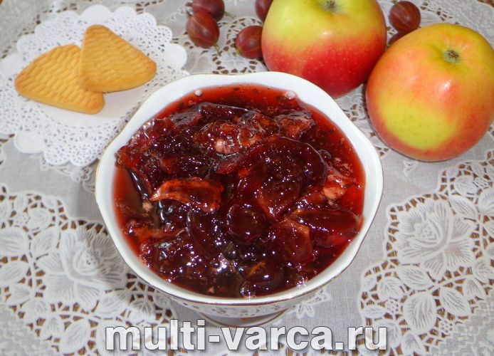 Варення з аґрусу з яблуками на зиму