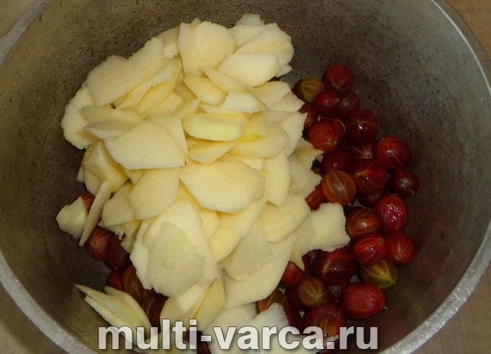 Варення з аґрусу з яблуками на зиму