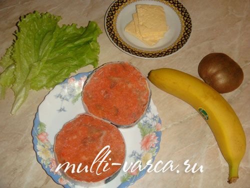 Запечені медальйони з сьомги з бананами та ківі